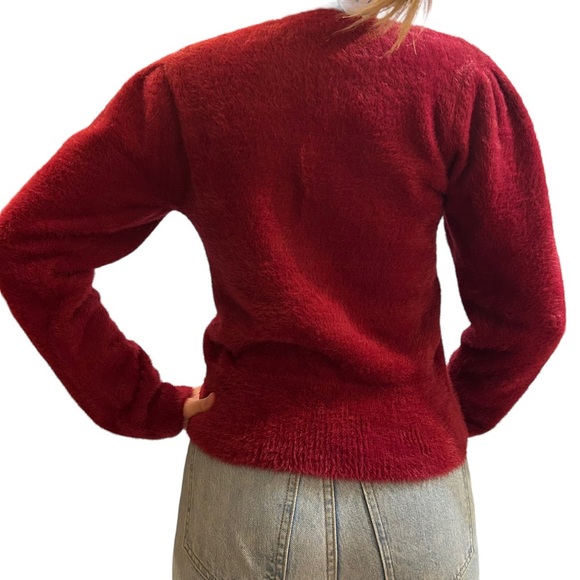 ASTR The Label Womens Ruby Red Scoop Neck Waist Length Sweater Size L - Picture 3 of 14